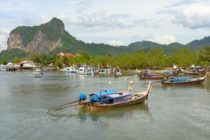 Boats in the harbour at Ao Nang