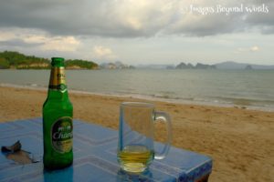 And finally relaxing with a beer