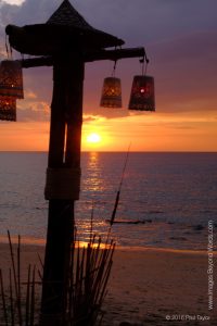 The sun going down at The Green Chilli Restaurant, Koh Lanta