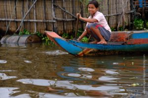 A villager, At the Floating village at Kampong Phluk, Cambodia 