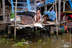 At the Floating village of Kampong Phluk, Cambodia 