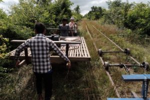 And now to put it back together again. The Bamboo Train, Battambang.