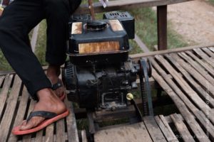 The engine. The Bamboo Train, Battambang.