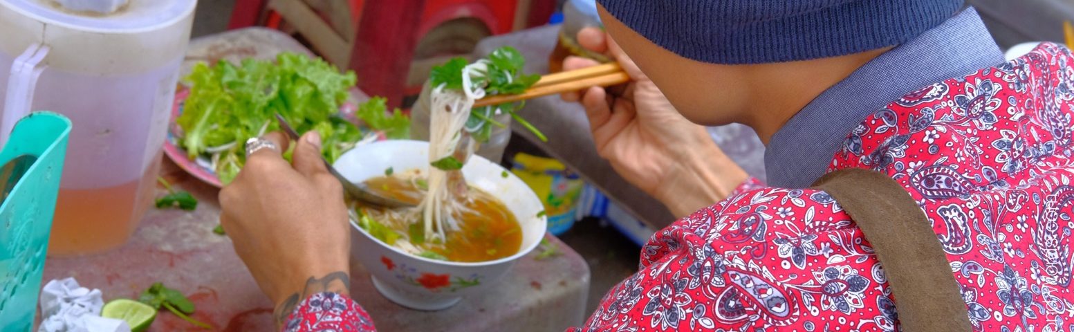 Eating Pho, Vietnam.